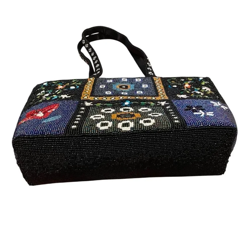 Vintage New Coast Sea Beaded Bag Patchwork Embroidered Boho Handbag